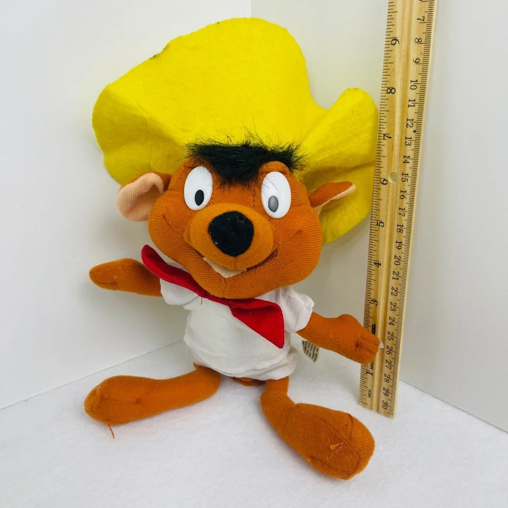 Vintage Looney Tunes Speedy Gonzales Plush Toy 11 Inch Yellow Sombrero Mouse